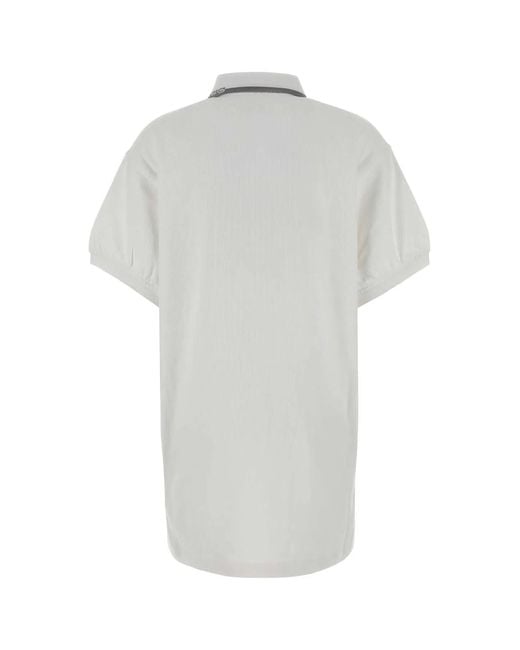 T By Alexander Wang White Relaxed Mini Polo Dress
