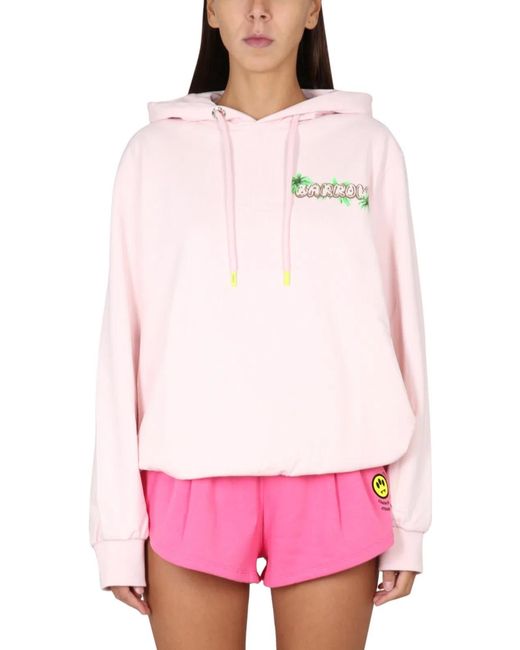 Barrow Pink Sweatshirt With Logo Print