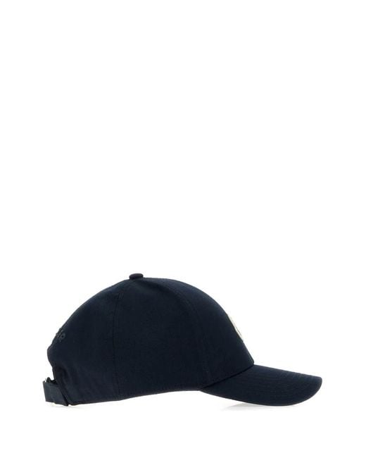 Moncler Blue Midnight Cotton Baseball Cap for men