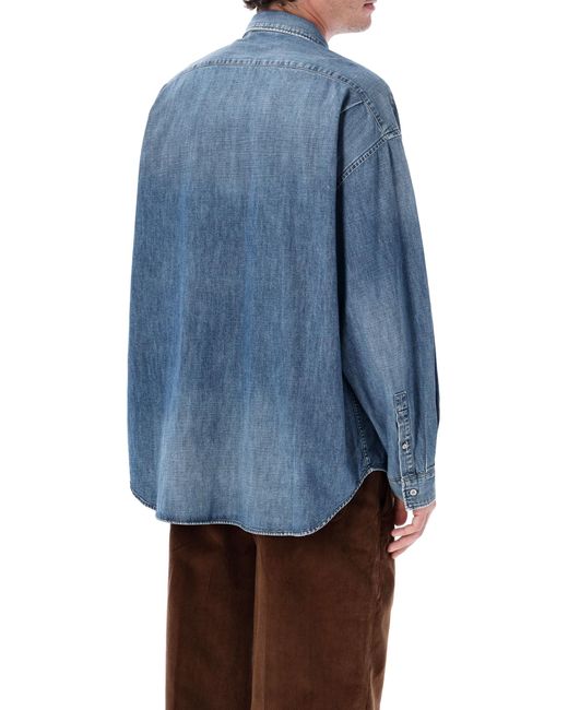 Acne Blue Denim Button-Up Shirt for men