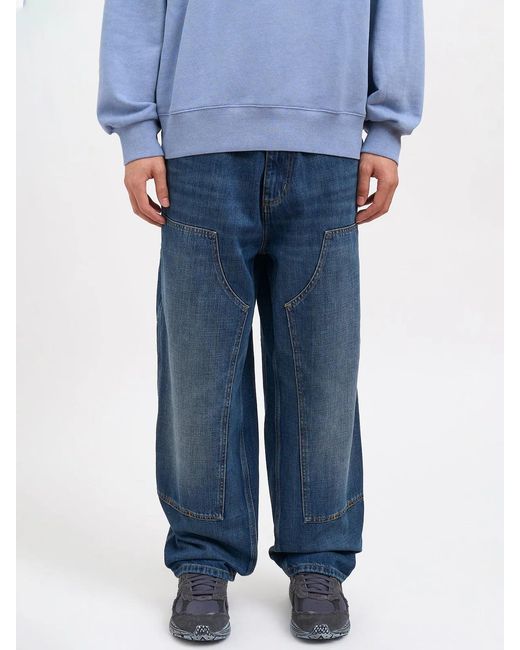 Carhartt Blue Double Knee Denim Pants 'Camano' for men