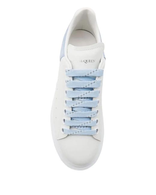 McQueen White Leather Suede Platform Sneakers