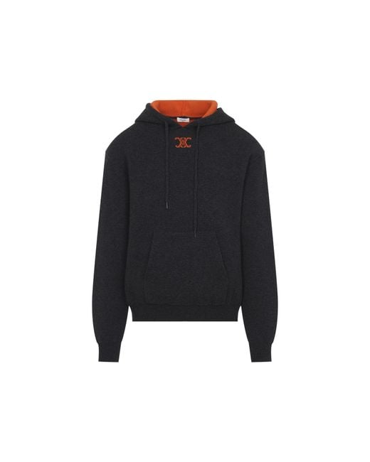 Céline Black Dark Knit Hoodie for men