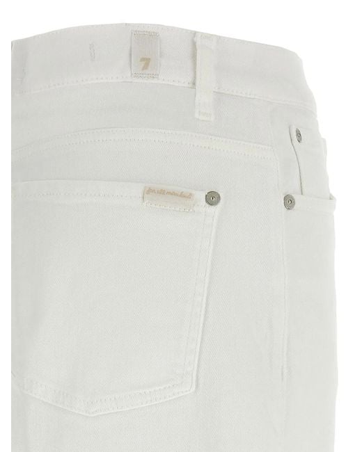7 For All Mankind White 'Stovepipe' Jeans