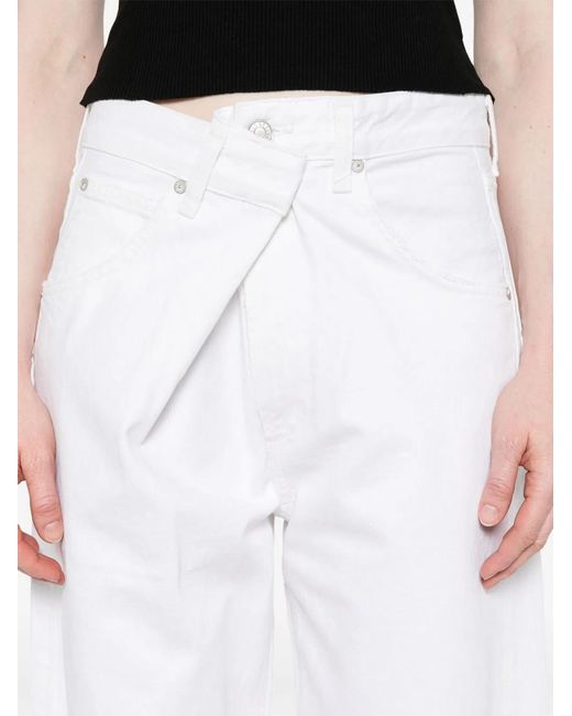 Agolde White Cotton Jeans