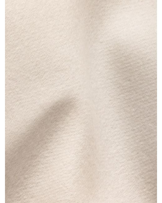 Prada Natural Triangle-Logo Fringed Scarf