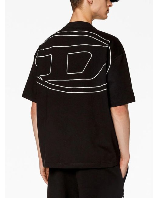 DIESEL Black T-Boggy-Megoval-D Oversized T-Shirt for men