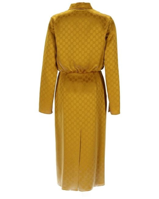 Gucci Yellow Midi Dress With Shirt