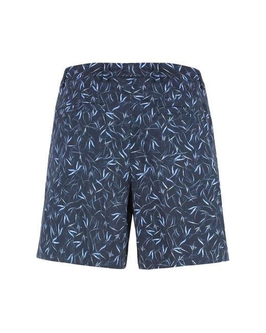 Boss Blue Cotton Bermuda Shorts for men