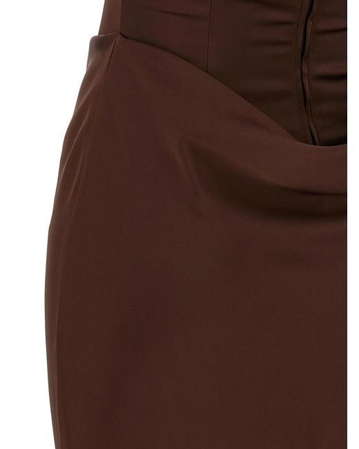 ROTATE BIRGER CHRISTENSEN Brown Rotate Birger Christensen 'Corsage Long' Dress