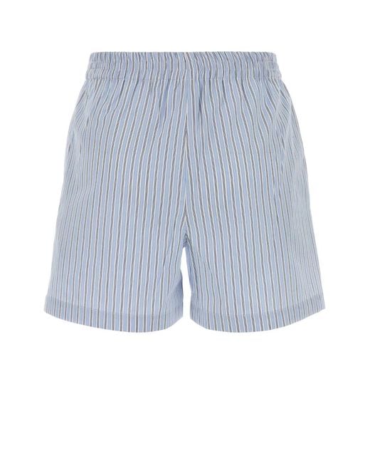 The Attico Blue Embroidered Poplin Shorts