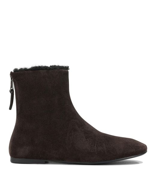 Strategia Black Suede Leather Boots Ankle