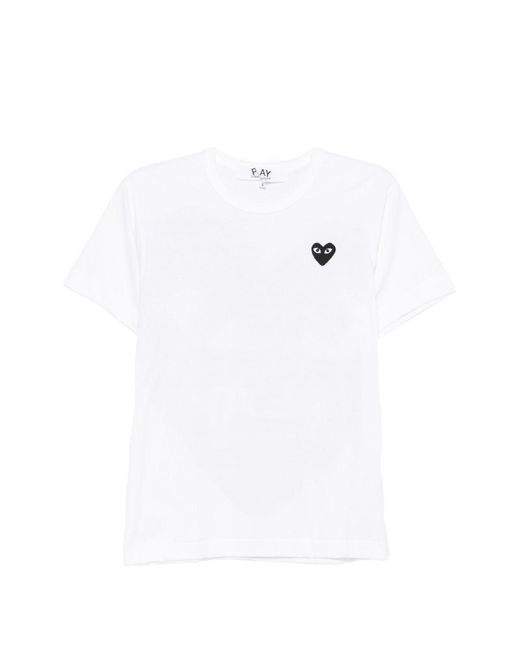 Comme des Garçons White Heart Cotton T-Shirt