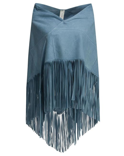 FURLING BY GIANI Blue Goat Suede Scarf