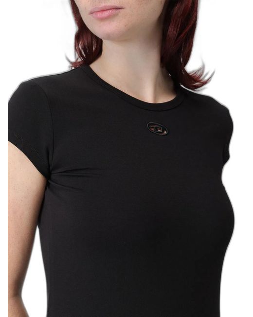 DIESEL Black Cotton Elastane T-Shirt