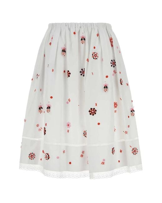 Prada White Poplin Skirt