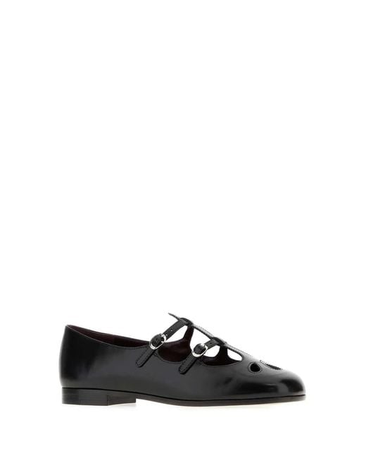 Tory Burch Black Leather Ballerinas