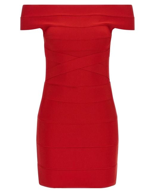 ROTATE BIRGER CHRISTENSEN Red Rotate Birger Christensen Crossed Band Dress