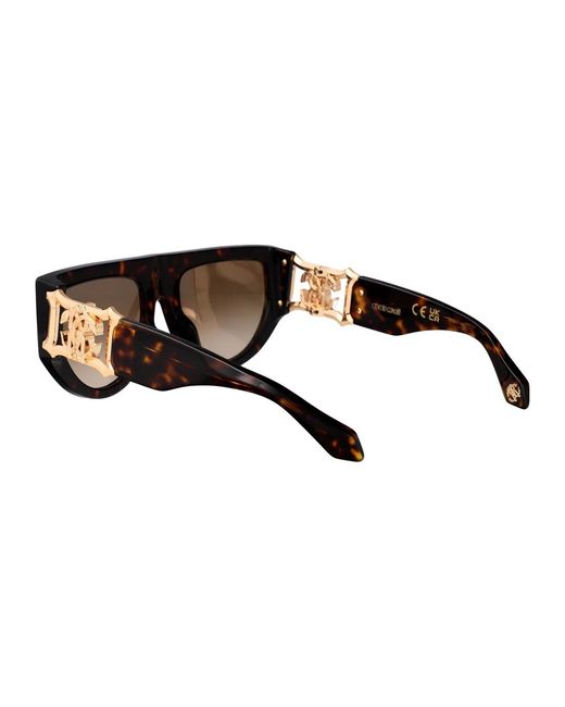 Roberto Cavalli Brown Havana Acetate And Metal Sunglasses