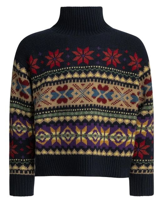 Polo Ralph Lauren Black Wool And Cashmere Turtleneck Sweater