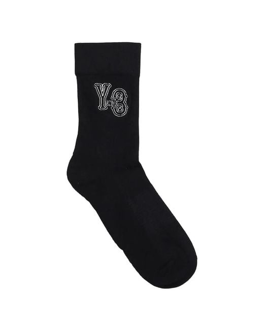Y-3 Black Crew Socks for men