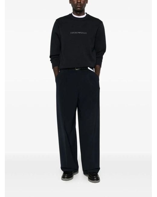 Emporio Armani Black Logo Cotton Sweatshirt for men
