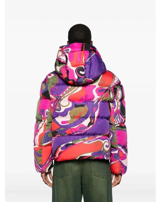 Emilio Pucci Pink Orchidee Print Down Jacket