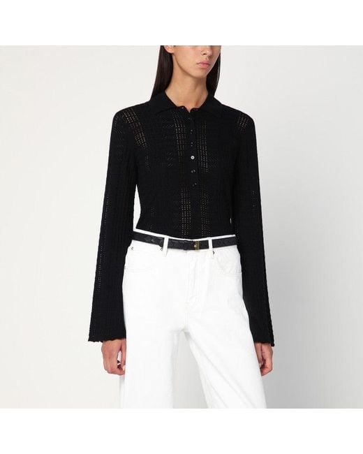 Loulou de Saison Black Polo Shirt