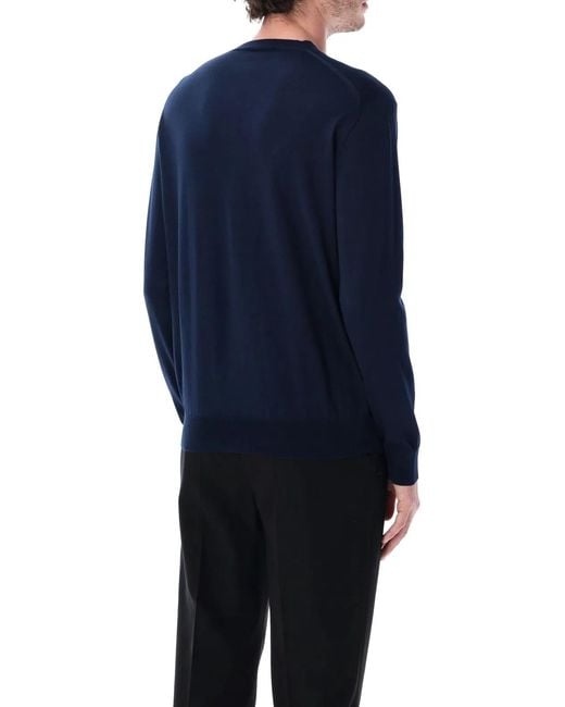 Prada Blue V Neck Knit Cotton for men
