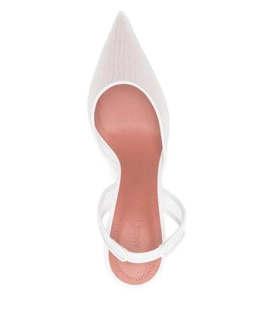 AMINA MUADDI White Holli Slingback Pumps