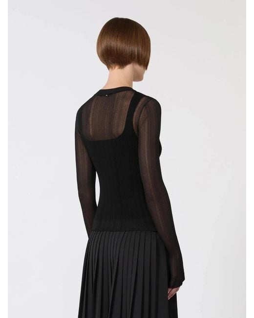Max Mara Black Spxbuono Trompe L'Oeil Viscose Jumper