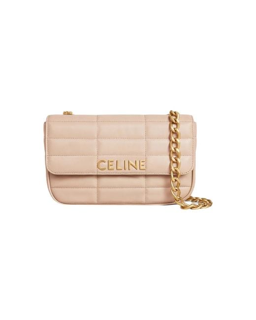 Céline Natural Shoulder Bag Matelasse Monochrome