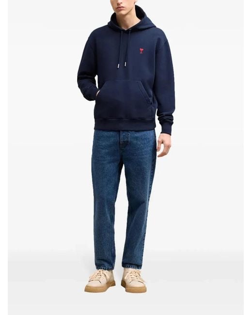 AMI Blue De Coeur Hoodie for men