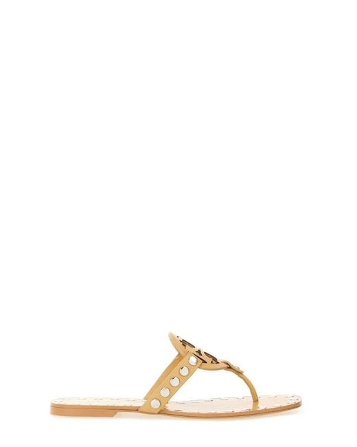 Tory Burch Natural Bovine Leather Flats