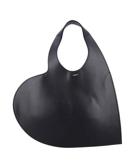Coperni Black Double Heart Shopper Bag