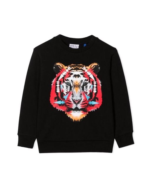 Marcelo Burlon Black Marcelo Burlon County Of Milan Cross Tiger Crewneck