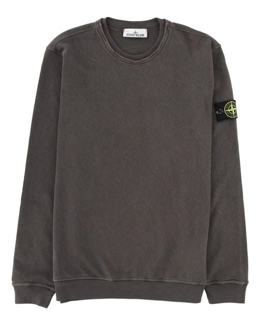 Stone Island Gray Felpa Con Patch Logo for men
