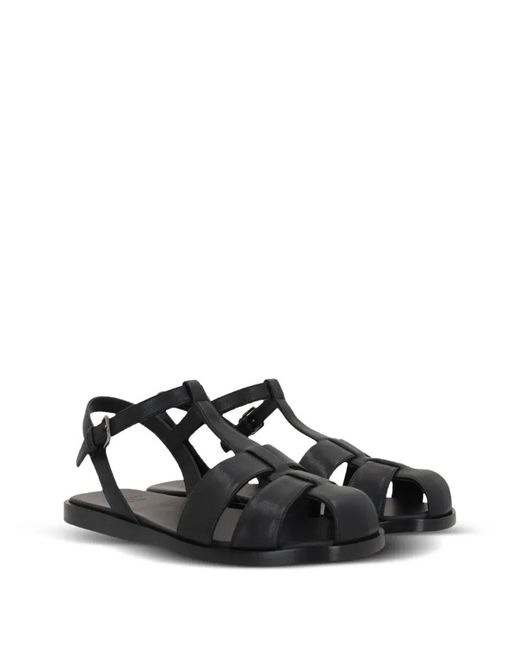 Church's Black Odyssey Nappa Leather T Strap Sandals
