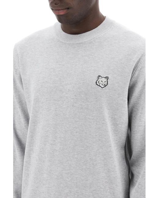 Maison Kitsuné Gray Bold Fox Head Pullover Swe for men