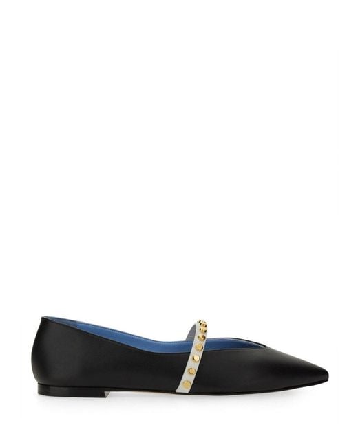 McQueen Blue Lamb Flats