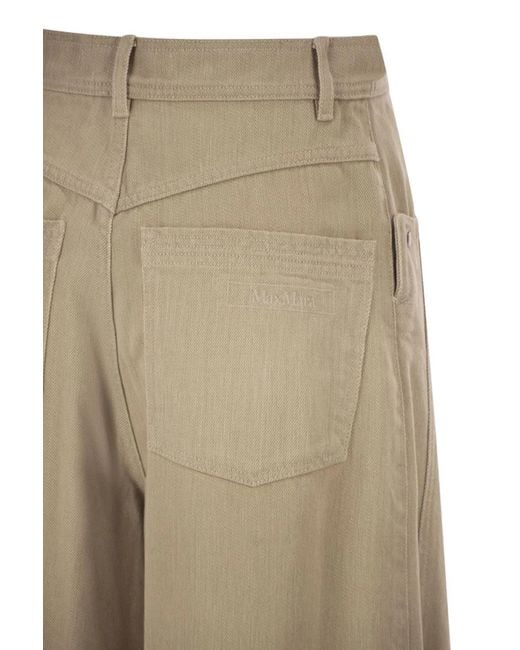 Max Mara Natural "Mxm Alamaro" Cotton Bull Oversized Jeans