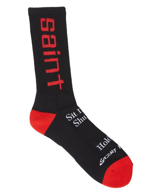 国内発送☆Saint Mxxxxxx☆SOCKS/SIT DOWN/BLACK SAINT Mxxxxxx - Sit Down Socks - Black – Xhibition