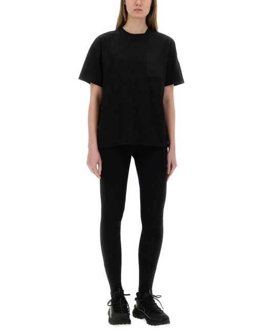 Moncler Black T-Shirt With Side Buttons