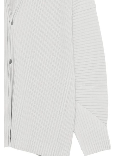 HOMME PLISSÉ White Homme Plisse Homme Plisse Issey Miyake Pleated Cardigan for men