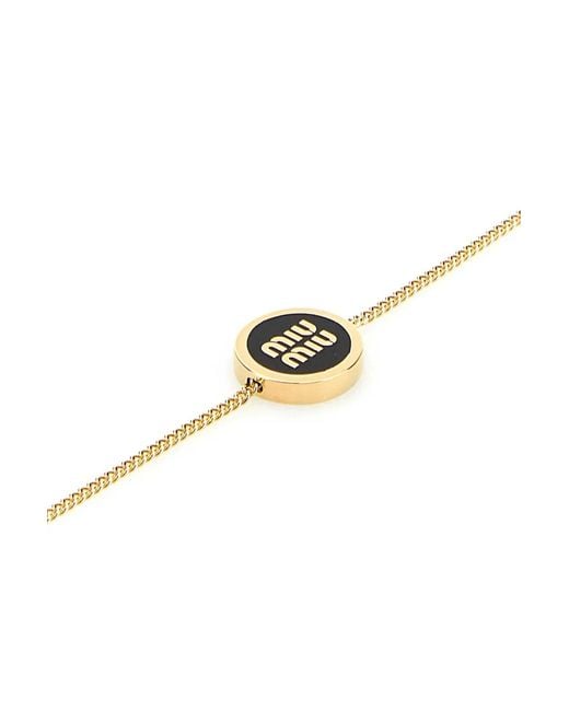Miu Miu Metallic Enameled Metal Bracelet