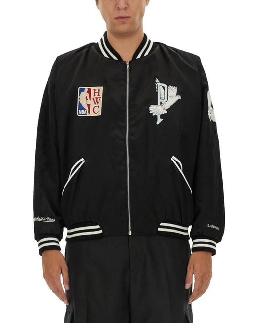 3.PARADIS Black 3.Paradis Varsity Jacket for men