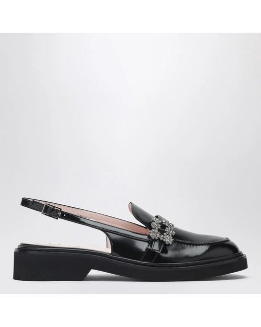 Roger Vivier Black Viv' Rangers Slingback Loafers