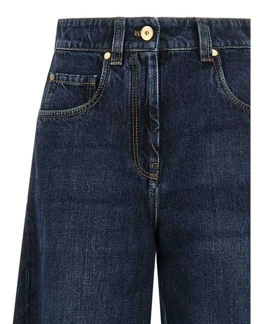 Brunello Cucinelli Blue 'Wide Barrel Full Lenght' Jeans