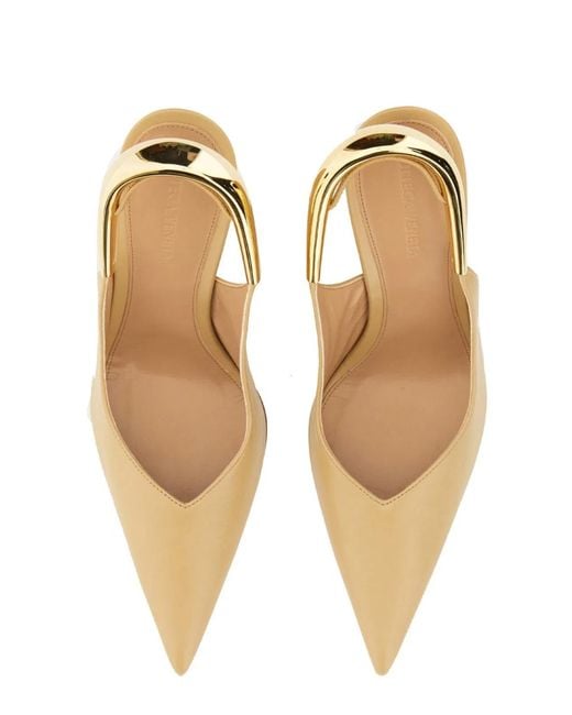 Bottega Veneta Natural Pointed Slingback Pumps