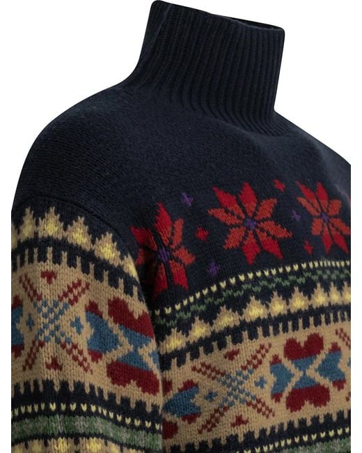 Polo Ralph Lauren Black Wool And Cashmere Turtleneck Sweater
